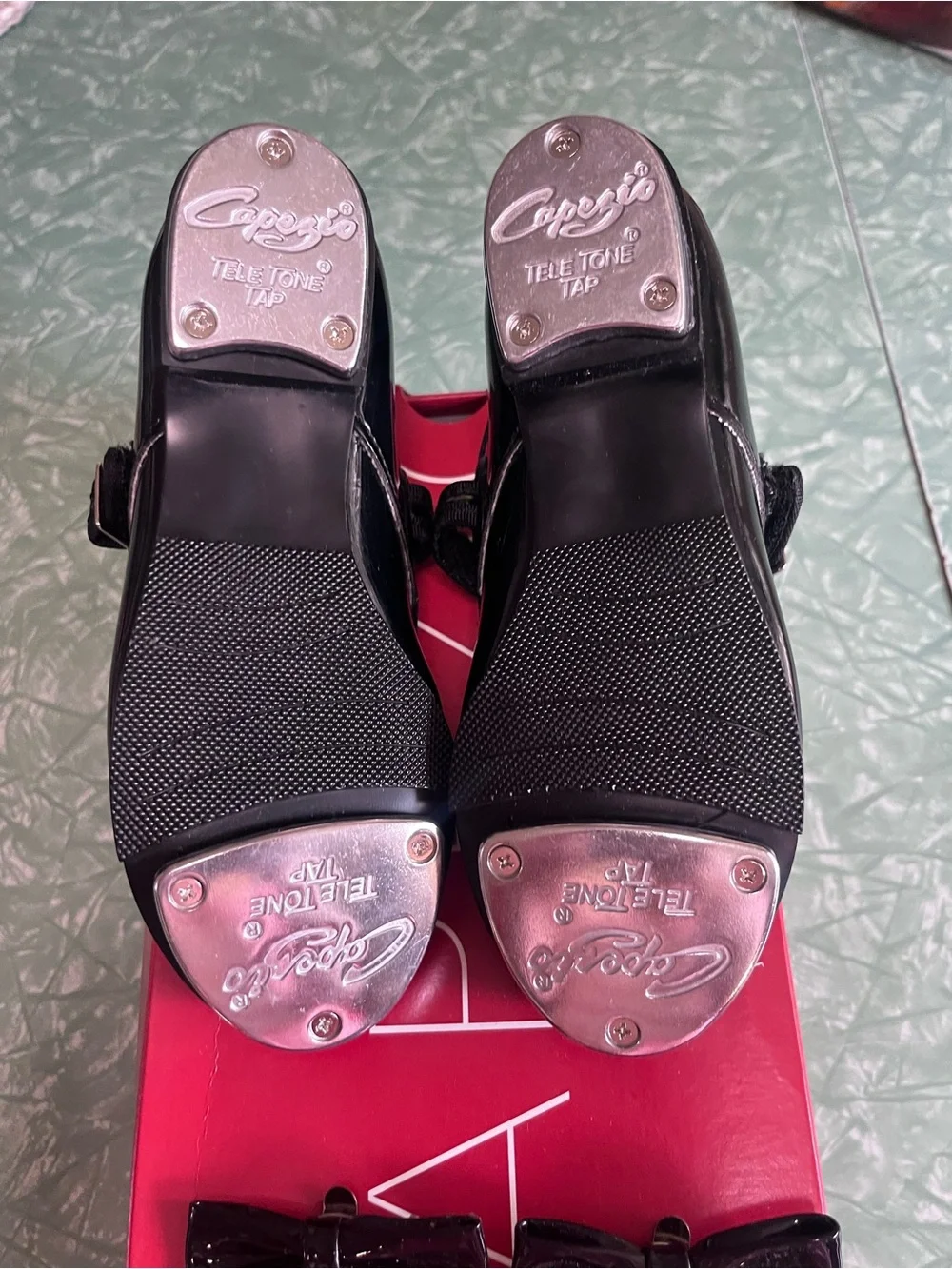 Capezio Black Patent Girls' Buckle Tap Mary Jane with Removable Bow